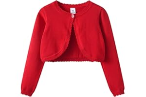HAHANICE Girls Long Sleeve Bolero Cardigan Kids Cropped Shrug Knit Sweaters 1-14 Years