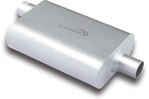 Floshine Universal Mufflers Dual Chamber 2" offset inlet (ID) 2" center outlet (ID) Performance Automotive Muffler Exhaust FH42041