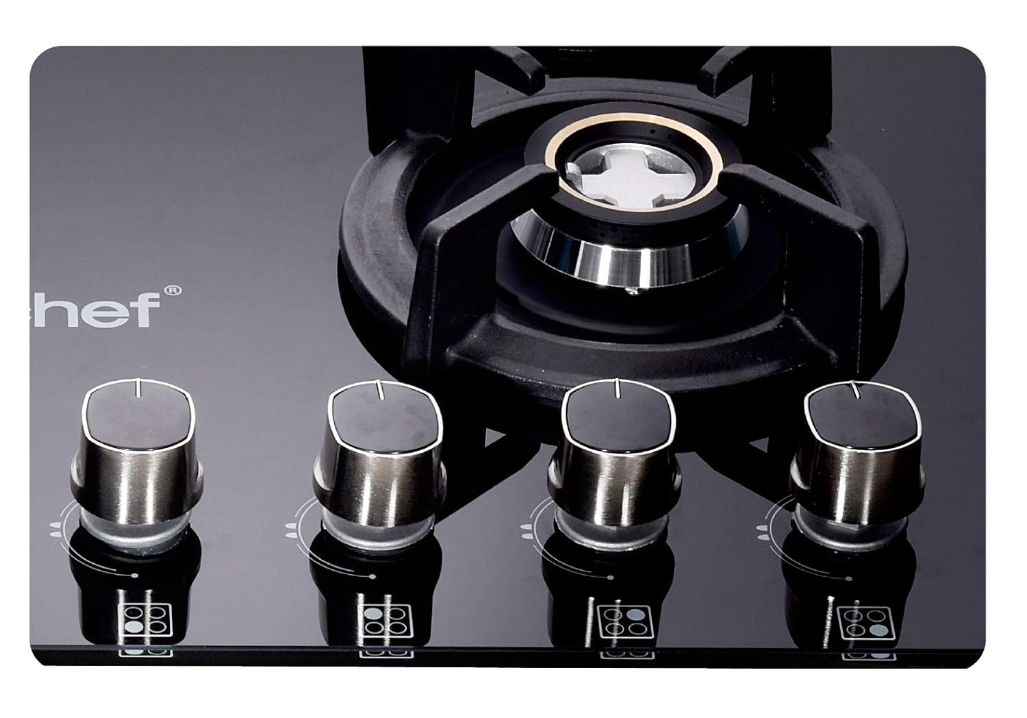 Auto Ignition 4 Burner Unique Glass top Gas Stove Greenchef Best