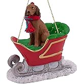 Vizsla Sleigh Ride Christmas Ornament - Delightful!