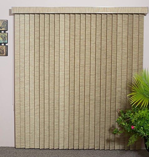 Honey, 3 1/2" Free Hang Woven Fabric Vertical Blinds, 78" Wide x 84" Long