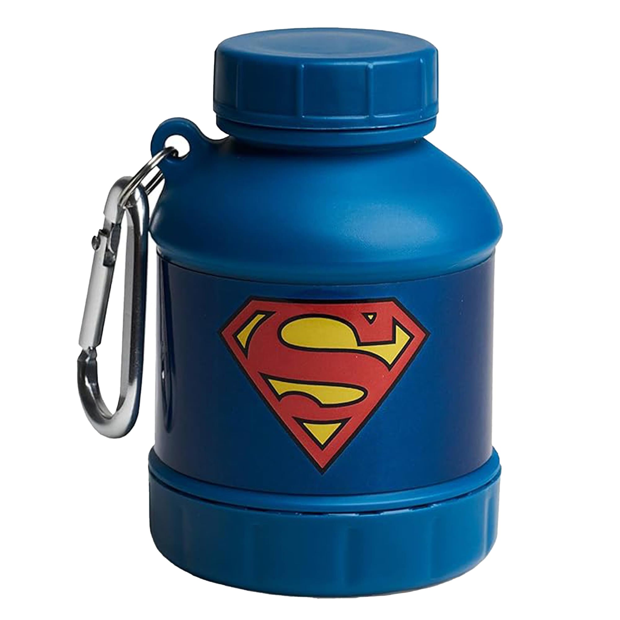 Smartshake Justice League Whey2Go Superman Protein Powder Storage Container 50g – BPA Free Shaker Bottle Funnel for Whey Protein Powder + Protein Shakes 110ml, DC Comics Superman Gifts for Men