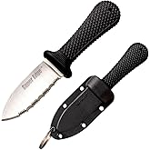 Cold Steel Super Edge Serrated Secure-Ex Sheath Knife with Kraton Handle, Black/Silver