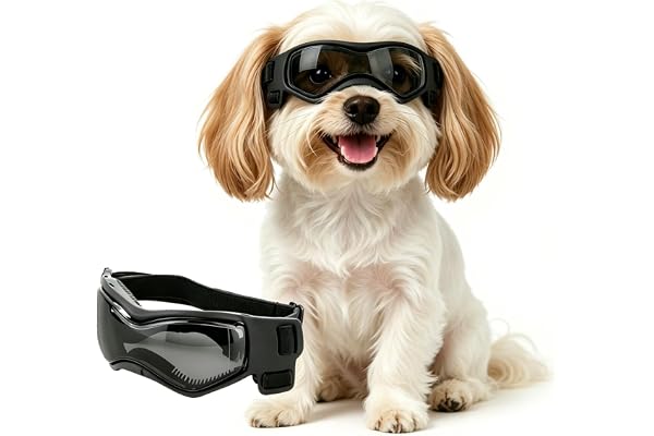 Dog Goggles Small Breed, Dog Sunglasses Small Breed Dog Eye Sun Light Protection, UV Protection Goggles for Dog with Adjustab