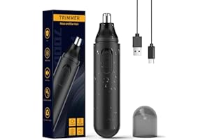 Ginity Nose Hair Trimmer,Painless Rechargeable Ear and Nose Hair Trimmer Clipper for Men Women,Professional Nose Clippers for Easy Cleansing (Black)