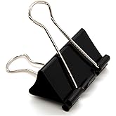 Coofficer Extra Large Binder Clips 2-Inch (24 Pack), Big Paper Clamps for Office Supplies, Black