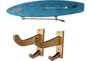 Bamboo Paddleboard SUP Wall Mount | Indoor Storage Rack for SUP or Longboard Surfboard