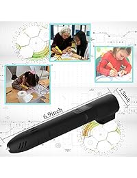 3d Pen para niños, Newest Impresión 3d Pen compatible ABS Filamento PLA, kt-prase Impresora 3d portátil Drawing Pen visualización LCD apoya Mobile Power (Negro)
