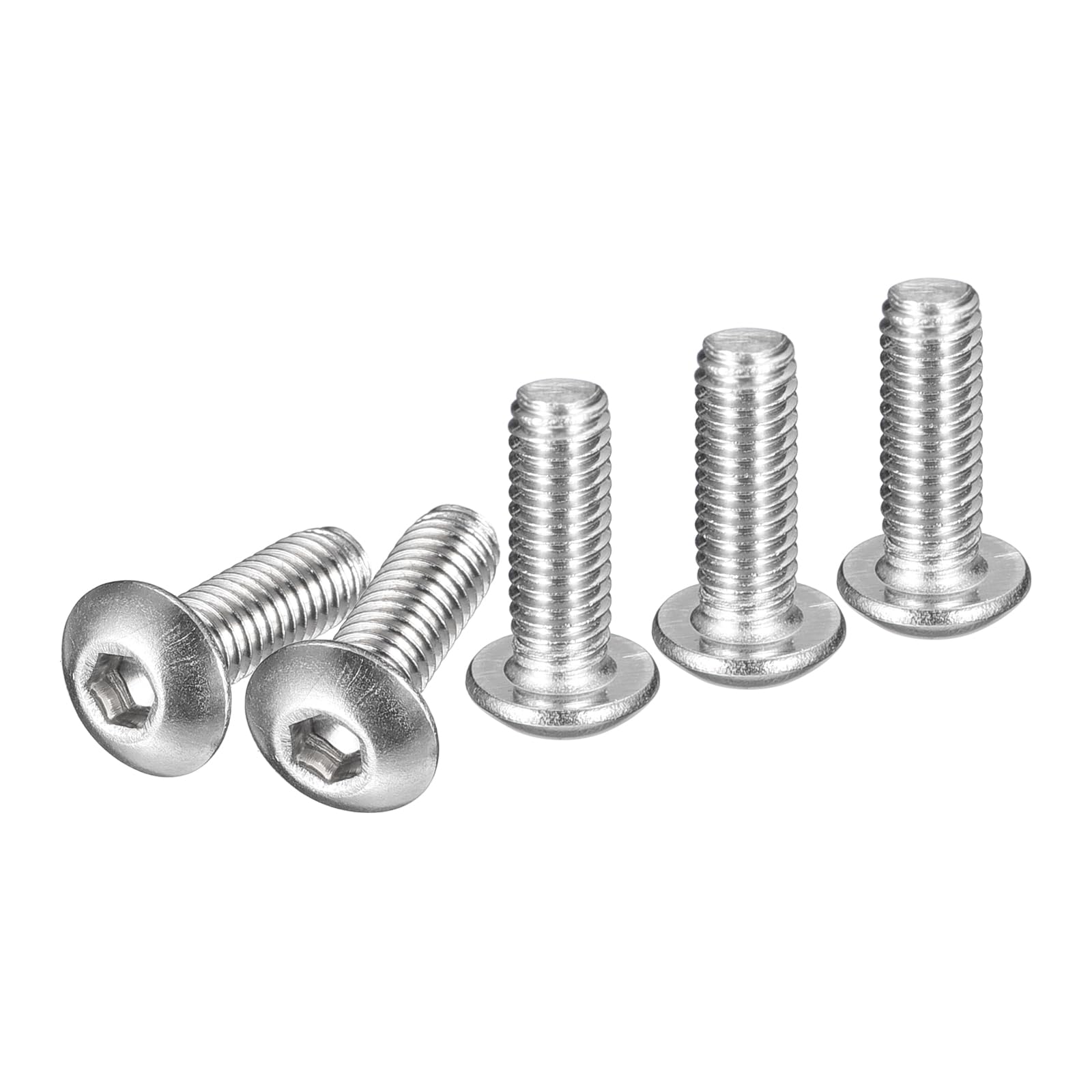 DTGN M4-0.7x12mm Button Head Socket Cap Screws - 50Pack - Good for Machine - 304 Stainless Steel 18/8 - Hex Drive Full Thread Fasteners — image 1