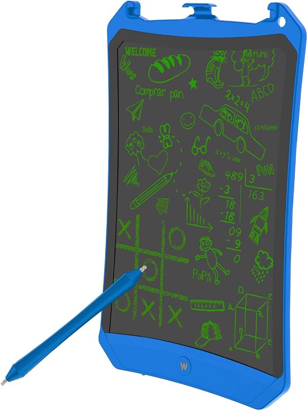 Smart Pad 90 Azul - Quadro branco eletrónico, tablet de escrita de 9", tom verde, sensor de pressão (10-200g), bateria CR2016, ímanes de frigorífico, cor azul