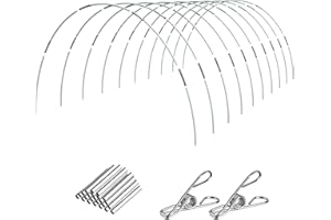 FUUNER Garden Greenhouse Hoops, 50PCS 7FT Rust Free Fiberglass Rods Plant Support Stakes, DIY Row Cover Frame for Outdoor Plants Grow Tunnel Garden Netting Durable Gardening Supplies