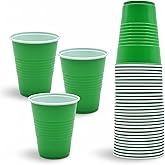 Yaure Joy 30 Pcs 12 oz Disposable Plastic Cups Bulk for Baby Shower Birthday Graduation Party Wedding Theme Party Birthday (Green)
