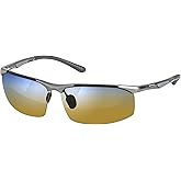 Eagle Eyes Triumph Aluminum Matte Black with Blue Flash Mirror Polarized Sunglasses Sports Semi Rimless