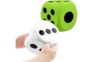 Cotiny 2 Pieces 6 Inches Large Foam Dice Set Giant Foam Dice Soft Dot Dice Toy for Family Educational Toys Parent Child Board Games Nights Casino Themed Party Decoration (Color Set 5)