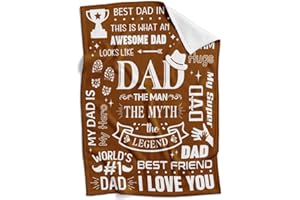 inkArts Dad Blanket from Daughter & Son, Christmas Dad Blankets Gifts for Dad, Father Blanket, Dad Birthday Gifts, Best Dad Ever Blanket for Dad, 70" L x 50" W