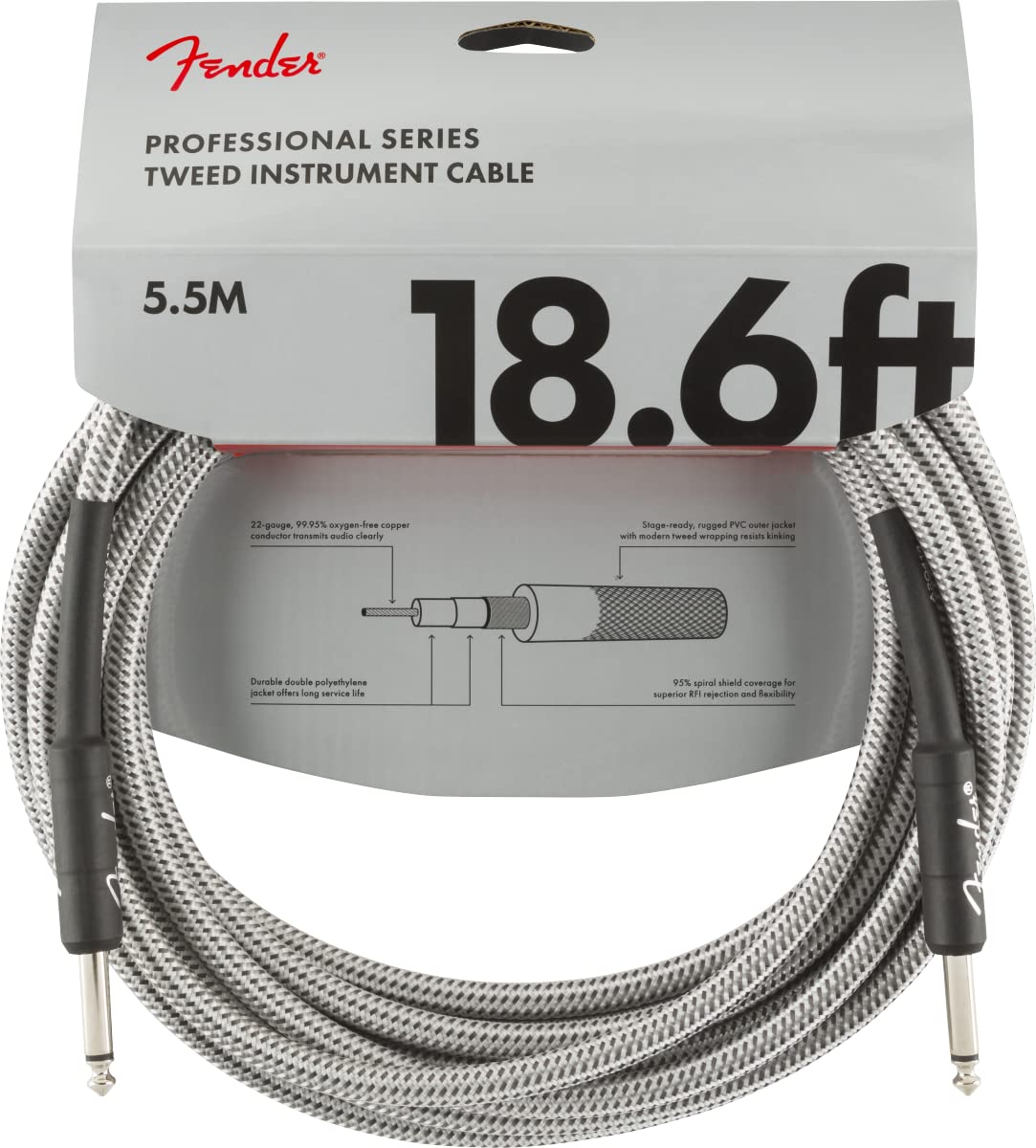 Fender PRO 18 6 INST CABLE WHT TWD