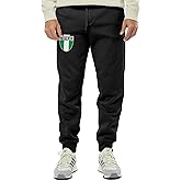 Nigeria Crest - Africa National Soccer Cup Unisex Drawstring Fleece Jogger Pants (Medium, Black)