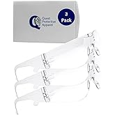 Quest Protective Apparel Safety Glasses for Men and Women - Anti Fog Safety Goggles for Shooting, Lab, or Construction – Polycarbonate Eye Protection [Clear & Pack of 3]