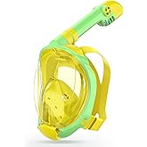 Greatever Snorkeling Gear for Kids,Ideal Gifts of Kids Snorkel Mask,Full Face Snorkel Mask Kids with Camera Mount,Safe Breathing for Enchanting Travel