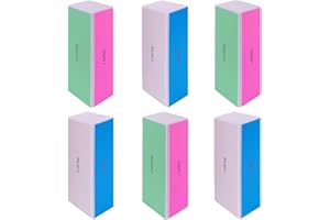 GIGAGROUND 4 Way Nail Buffer Block (6 pcs), Nail Shine Buffers Blocks Files for Natural and Acrylic Nails Smoother Buffing Block Polisher Fingernail File Buffer 120/240/600/3000 Grit for Buffing Shinning