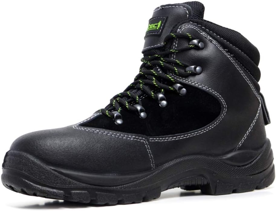 Fortec Mens Leather Fury Safety Work Hiker Boots Steel Toe Cap Size UK 6-12