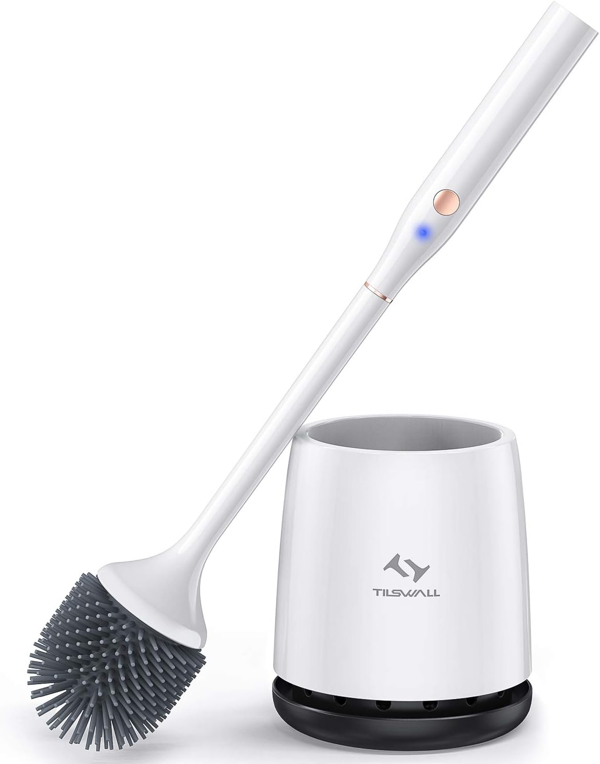 Tilswall Electric Toilet Brush and Holder with 2pcs TPR