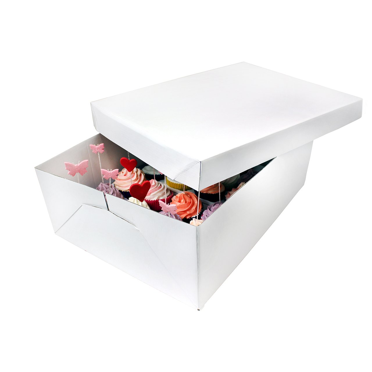 PME CBO908 Extra Deep Cupcake Box for 24 Cakes, White, 43 x 31 x 14 cm