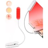 Finezeal 630nm Red Book Light for Reading at Night - Zero Blue Light, Dimmable Reading Lights for Books in Bed, LED Book Lamp Clip on, Gift for Students Parents Nurse Studying Travel (1 Pack)
