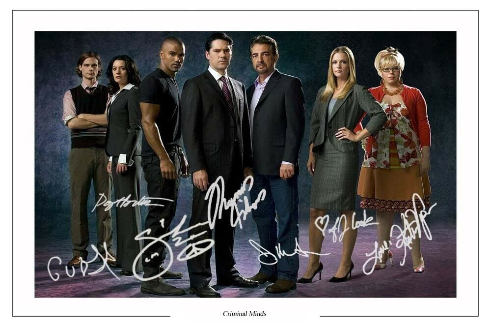 Criminal Minds Cast Multi Signed 12x8 Inch Photo Print Pre Printed Signature Autograph Gift