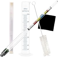 Triple Scale Hydrometer and Test Jar for Wine,Beer,Mead&Kombucha-ABV, Brix and Gravity Test Kit- Combo Set of Hydrometer…