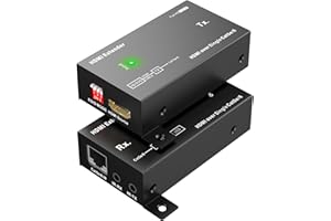 cenmate 1080p@60Hz HDMI Extender Over Single Cat5e/Cat6/Cat 7, Up to 164 FT, HDMI Over Ethernet, Supports Bidirectional IR, 3D, HDCP, EDID, POC