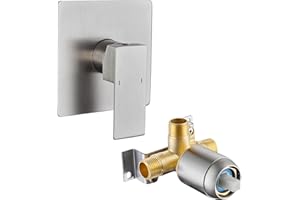 BANGPU Wall Mount Shower Mixing Valve Shower Mixer Valve Handle Bathroom Shower Valves Trim Kit with 5.3 Inch Cover Pated, Br