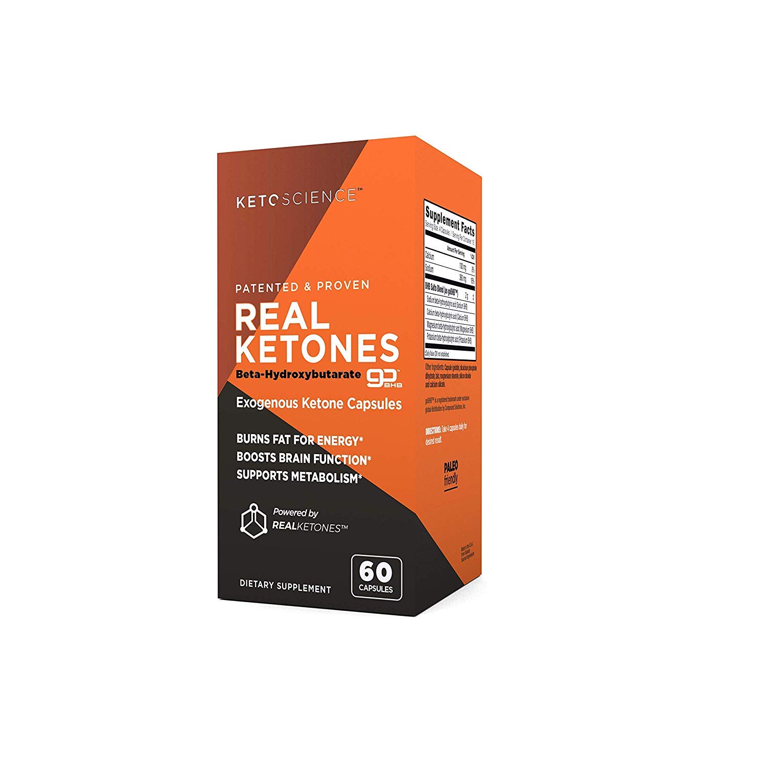Keto Science Real Ketones Caps Dietary Supplement, Supports Carb