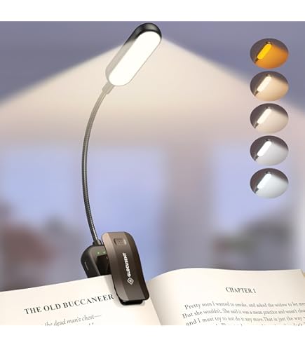 Lámpara De Lectura LED Recargable USB - Clip Ajustable, 3 Niveles De Luz, 7 LEDs