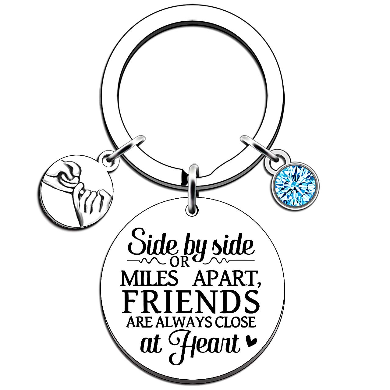 JMIMO Best Friend Keyring Friendship Gifts for Wome Girls - Side By Side or Miles Apart, Friends Are Always Close At Heart