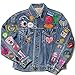 Souarts 31PCS Patches Assorted Heart Star Embroidered Sew Iron On Applique Patches Set for DIY Crafts
