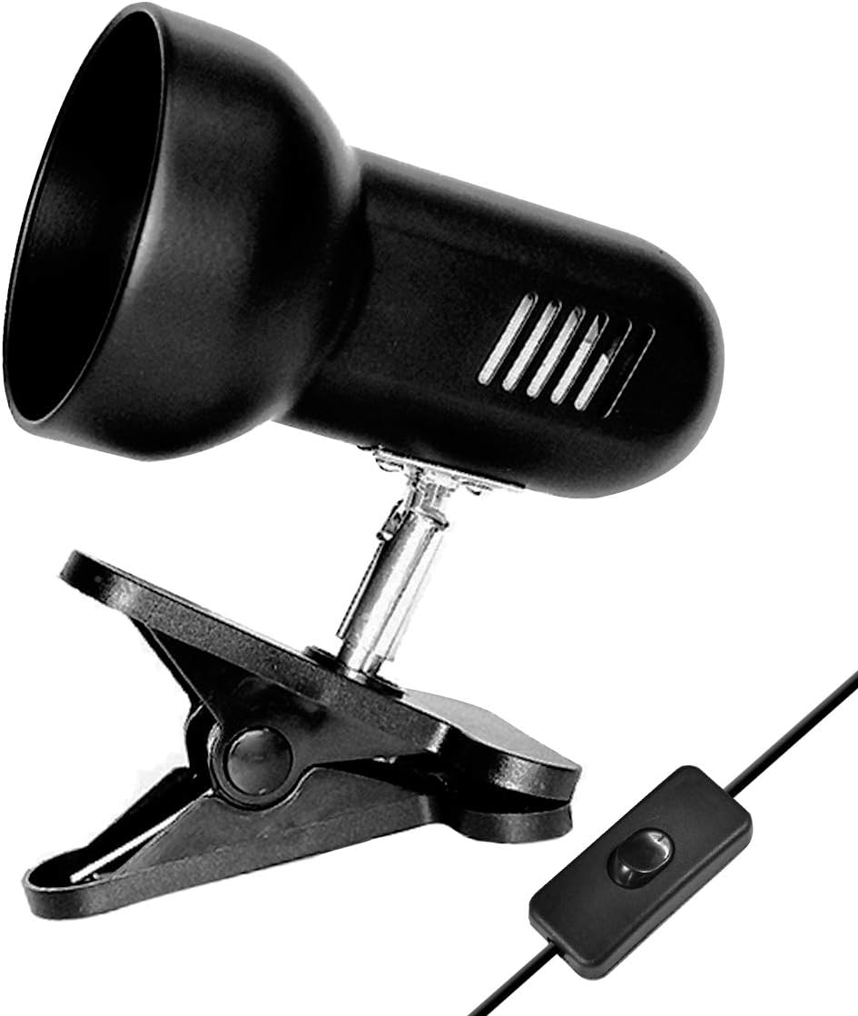 ChungGorGor Clamp Lamp Fixture for Reptile, Ceramic Socket with Adjustable Habitat Lighting Head, Reptile Heat Lamp Holder Stand for Ceramic Basking Light UV UVB UVA Infrared Heating Bulb