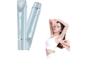 IUI Beauty Shaver, IUI Beauty Electric Shaver, 2-in-1 Painless Bikini Hair Trimmer, Gentle & Safe, on The Go, Smooth and Painless, IPX7 Waterproof Dual-Head Design, Wet & Dry Use Leafverve(Blue)