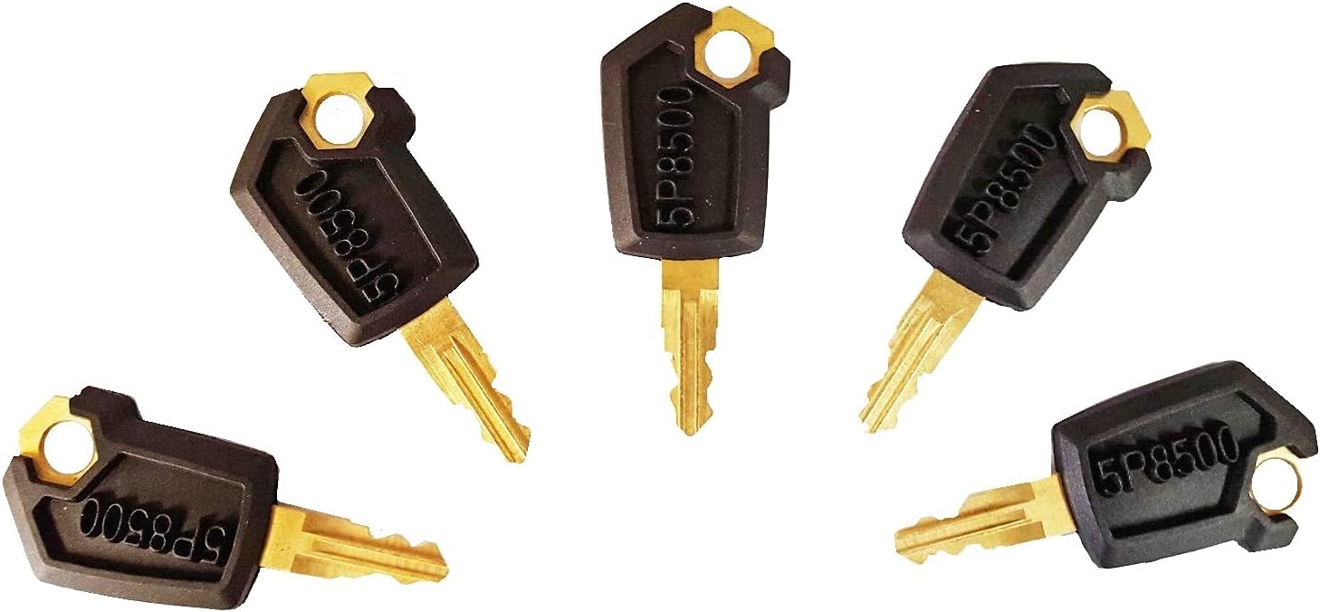 5 Authentic Keyman Brand Replacement Heavy Construction Equipment Ignition Keys Manufactured for use in CAT Caterpillar Equipment