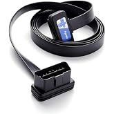 bbfly OBD2 Extension Cable, A7 Low Profile OBD2 Splitter 16Pin Male to Female Port for GPS, Scan Tool and Code Reader (5FT/1.5M)