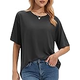 Stelle Oversized T Shirts for Women Crew Neck Short Sleeve Tops Soft Basic Tee Shirt