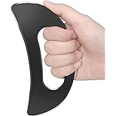 Body Gua Sha Tool with Handle (Stainless Steel),Muscle Massage Scraper Tools,Large Guasha Body Lymphatic Drainage Tool for Back Neck Face Leg Massage(Black