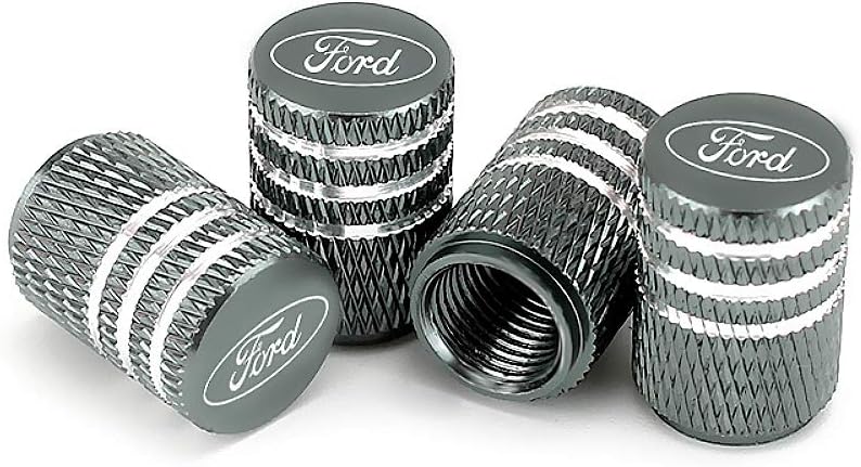 EVPRO Valve Stem Caps 4 Pack Gray Car Tire Decorative Fit for Ford Accessories