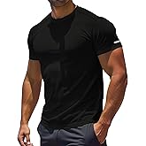 RGJU Workout Shirts Men Moisture Wicking T-Shirt Quick Dry Running Short Sleeve Gym Performance Active Tee Athletic Fit