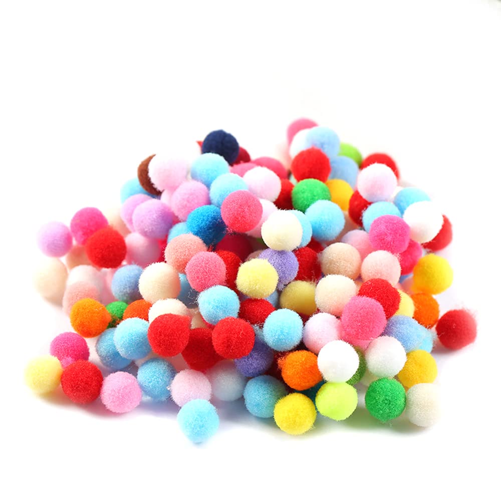 Pack of 500 Mini Pompoms for Crafts, 8 mm Pompoms Balls, Small Pompoms Balls, Fluffy Colourful Pom Pom Decorative Pompom Plush Balls Craft Accessories for Decorating Sewing DIY Crafts Colourful