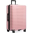 U.S. Traveler Boren Polycarbonate Hardside Rugged Travel Suitcase Luggage with 8 Spinner Wheels, Aluminum Handle, Pink, Checked-Large 30-Inch