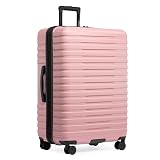 U.S. Traveler Boren Expandable Hardside Rugged Travel Luggage with 8 Spinner Wheels, Rose Pink, Checked-Large 30-Inch