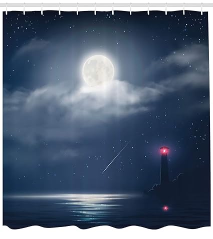 Amazoncom Lunarable Night Sky Shower Curtain Illustration Of