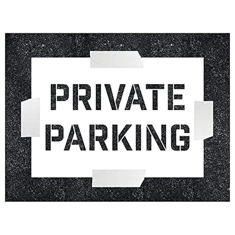 V Safety Private Parking Stencil - 600x400mm - 1.1mm Polypropylene