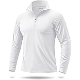 Boladeci Men's UPF 50+ Quarter Zip Sun Protection Long Sleeve Golf Shirt | 1/4 Zip 4-Way Stretch UV Protection Lightweight Quick Dry Printed Tag Pullover Breathable Workout Gym